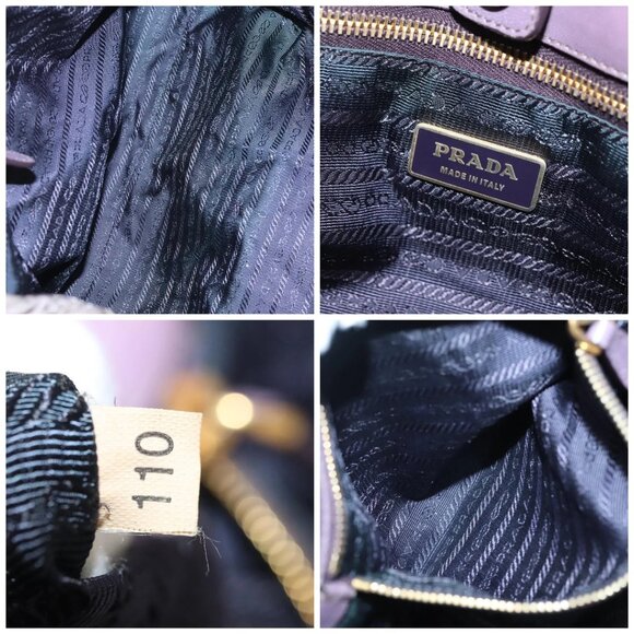 PRADA Hand Bag Nylon Purple Gold Auth 137586 - Picture 15 of 16